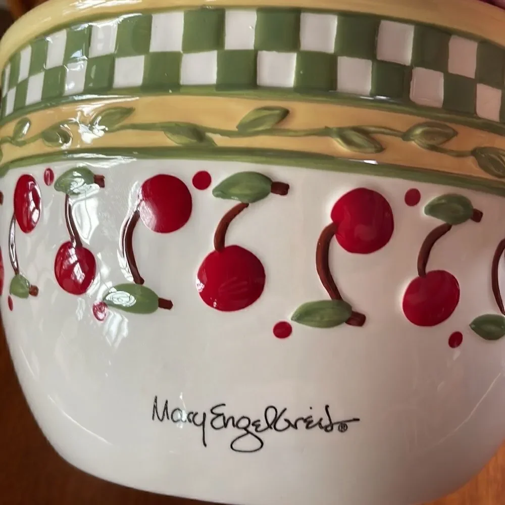Mary Engelbreit Cherries Jubilee Serving Bowl 8 x 5